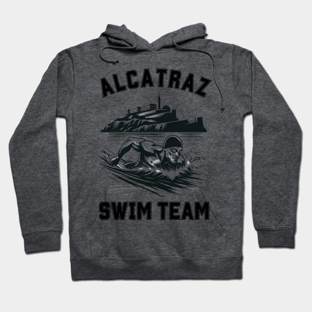 Alcatraz Swim Team | Funny Swim Team Swimming Logo Hoodie by blueduckstuff